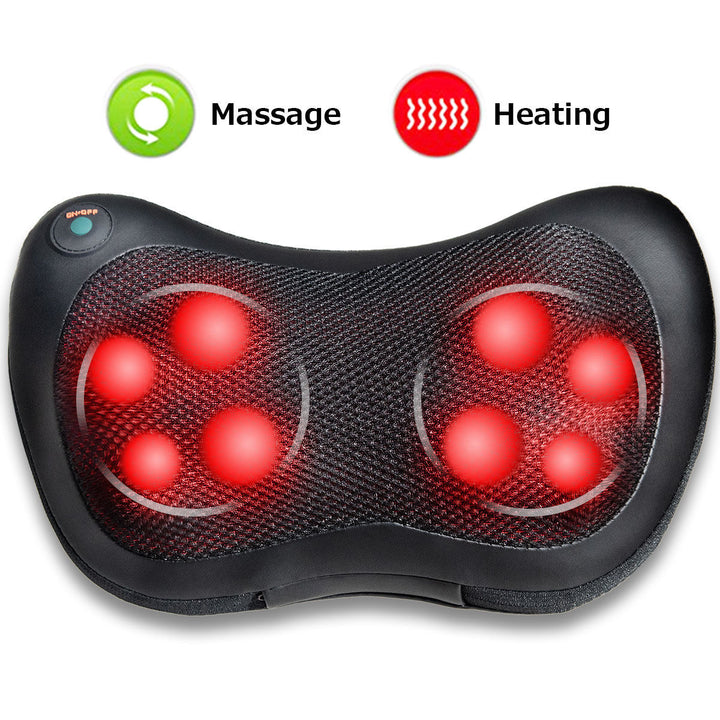Shiatsu Shoulder Neck Back Massage Pillow W/Heat Deep Kneading Massager Car Seat Image 1