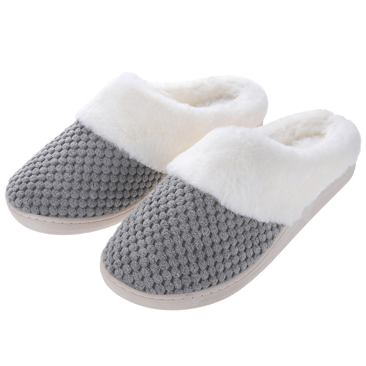 VONMAY Womens Slip On Fleece Slippers with Memory Foam Comfort Plush Lining Image 1