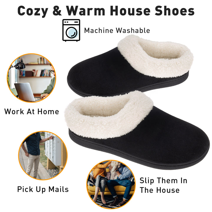 VONMAY Womens Slippers Memory Foam Collar House Shoes Fuzzy Fleece Indoor Outdoor Winter Warm Image 7