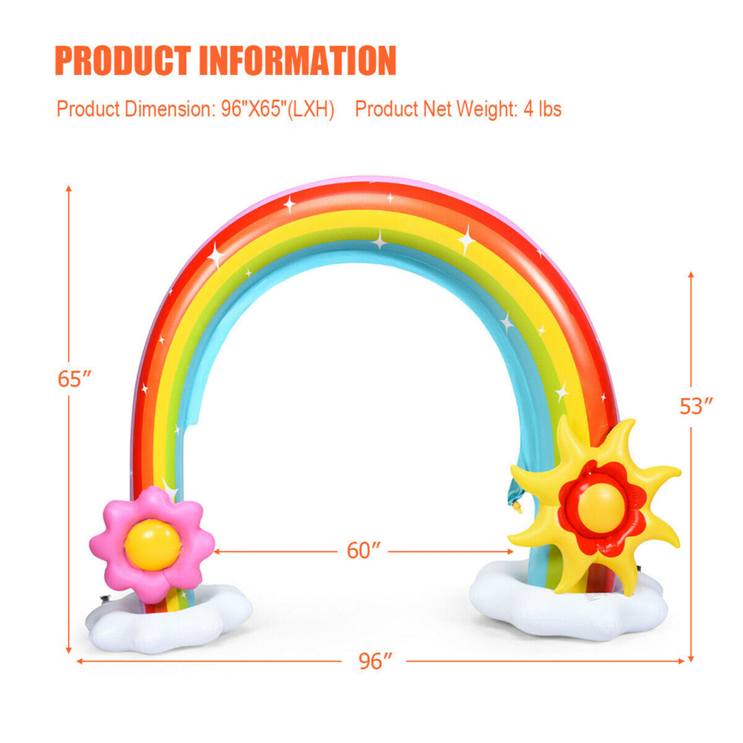 Inflatable Rainbow Sprinkler Outdoor Water Toy Summer Game Garden Yard Image 2