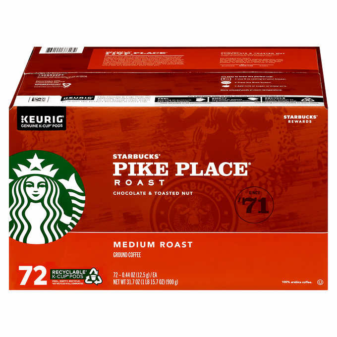 Starbucks Pike Place Medium Roast K-Cup, 72 Count Image 2