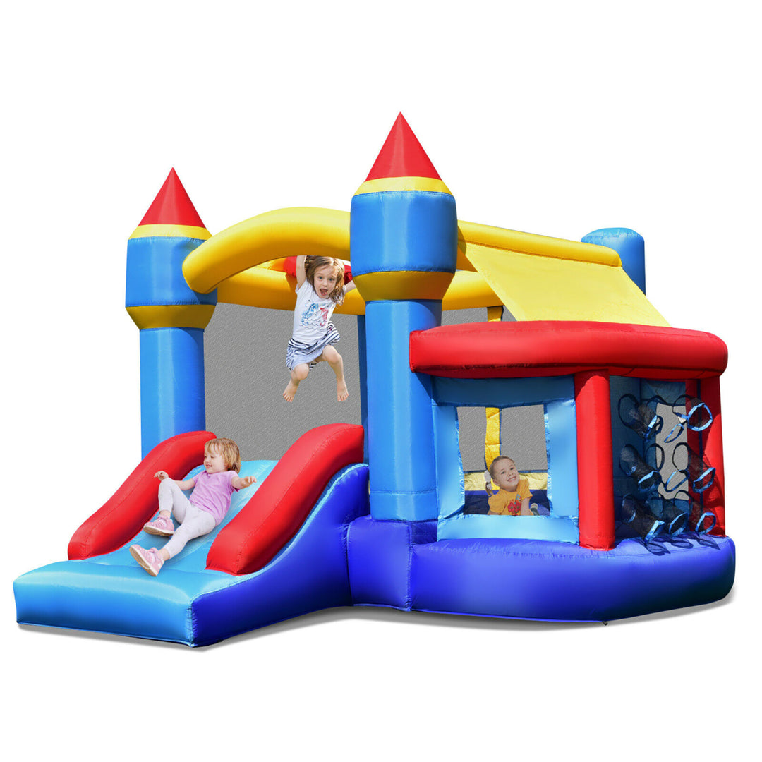 InflatableBounce House Castle Slide Bouncer Kids Shooting Net/Without Blower Image 1