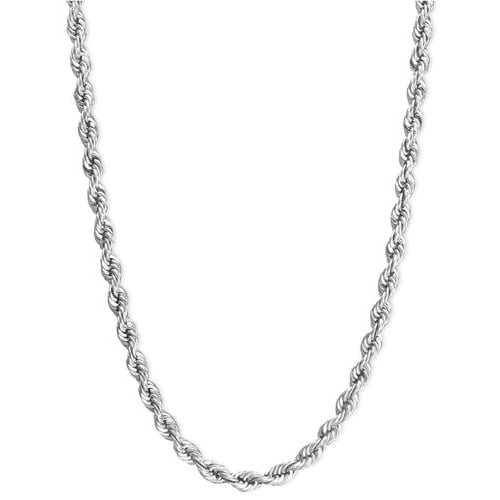 14K White Gold Filled High Polish Finsh Silver Filled High Polish Finsh Rope Twist Braided Chain 24 Image 2