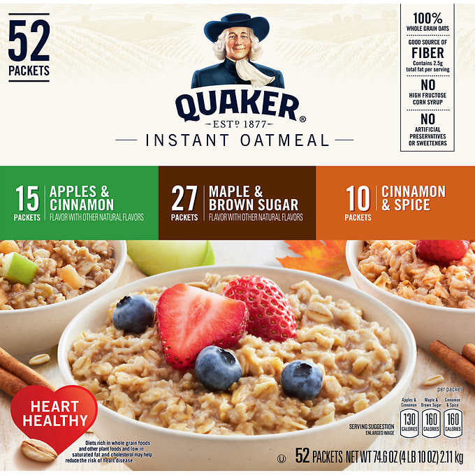 Quaker Oats Instant Oatmeal Variety Pack 52 Count Image 1