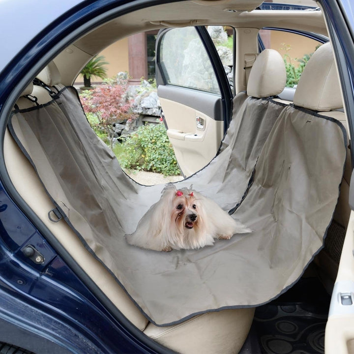 Oxford Heavy Duty Waterproof Pet Dog Car Hammock Back Seat Cover Mat Gray Image 2