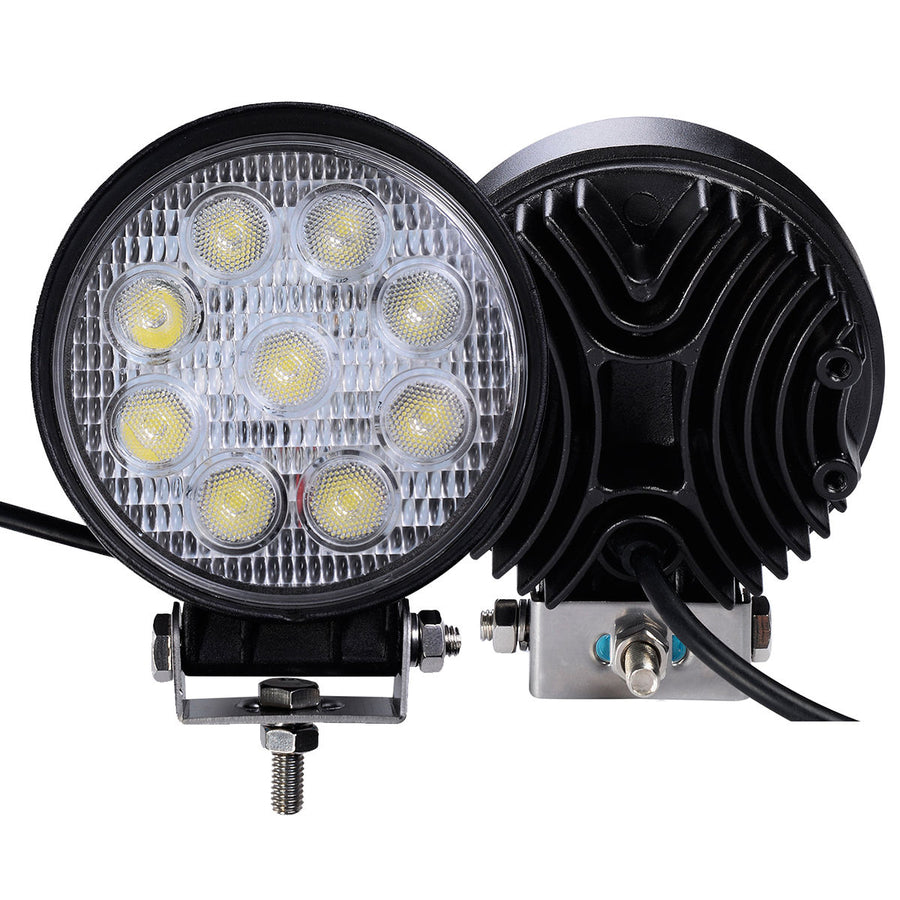 2 PCS 27W Round Flood Work Light Bar Fog Driving Lamp Truck Tractor SUV 9 LED Image 1