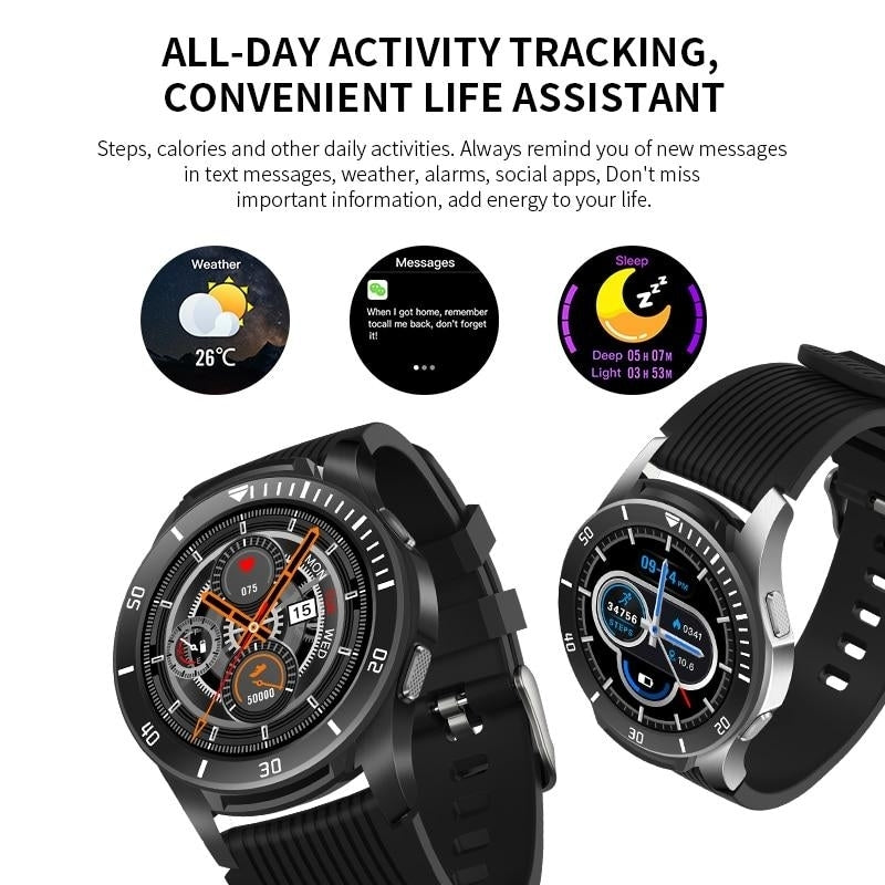 1.28 Full Screen Touch Heart Rate Monitor Call Reminder Fitness Smart Watch Image 11