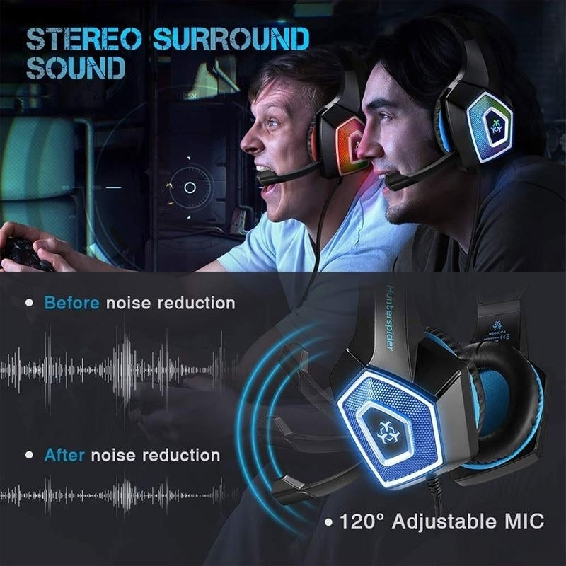 Game Headset Large RGB Light-emitting Wired Headphone Image 8