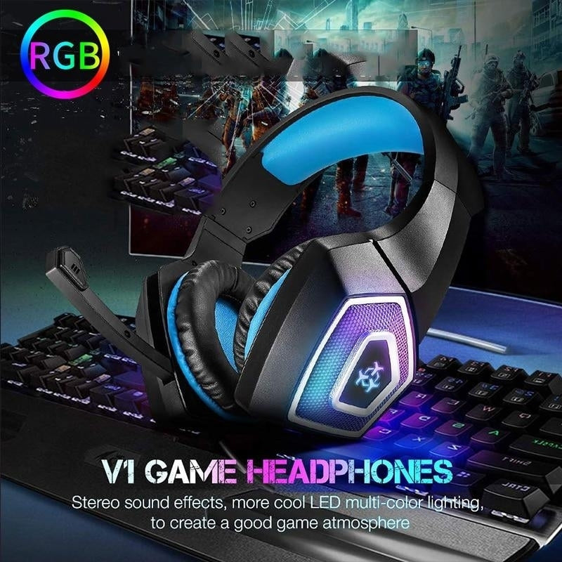 Game Headset Large RGB Light-emitting Wired Headphone Image 11