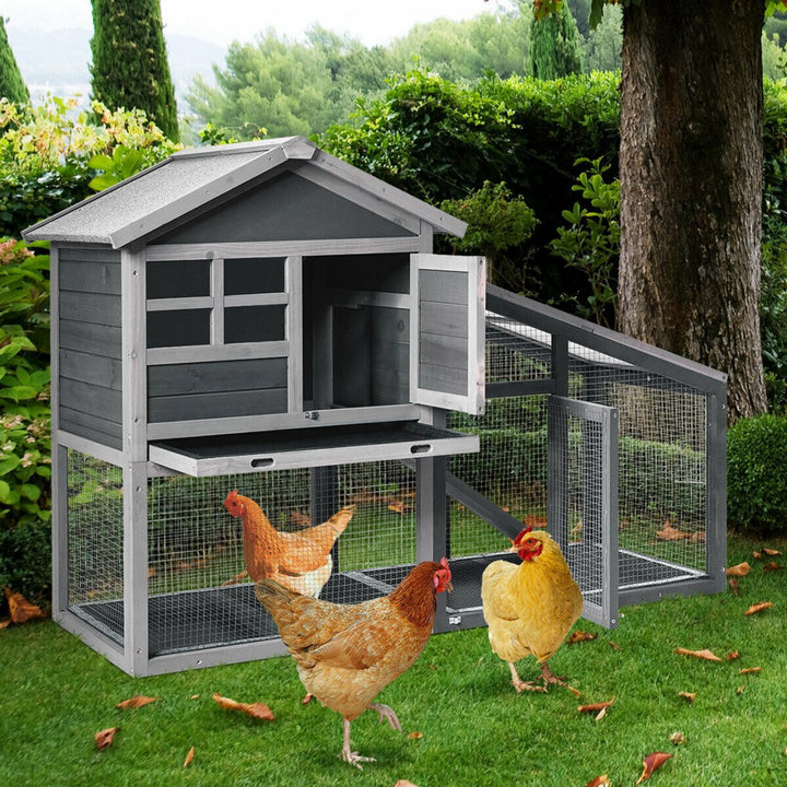 58 Wooden Rabbit Hutch Large Chicken Coop Weatherproof Indoor and Outdoor Use Image 3