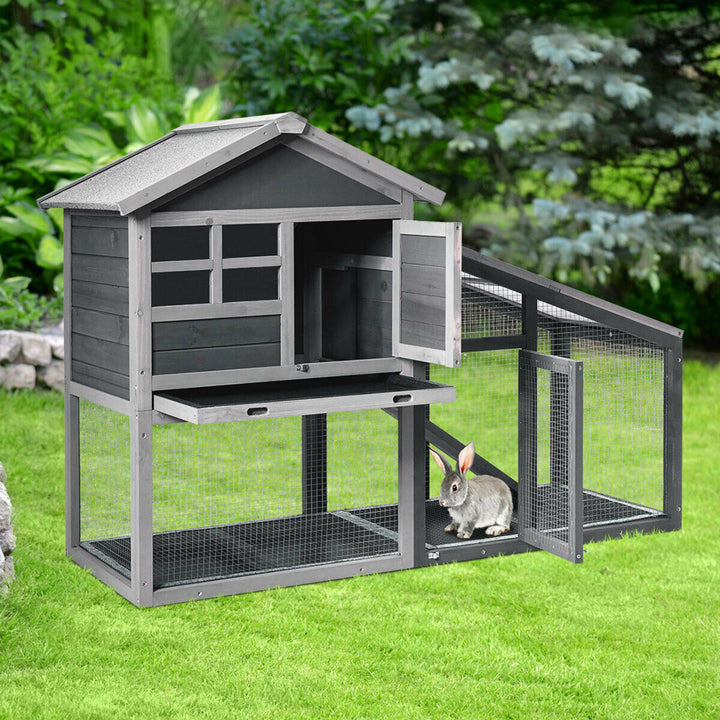 58 Wooden Rabbit Hutch Large Chicken Coop Weatherproof Indoor and Outdoor Use Image 4
