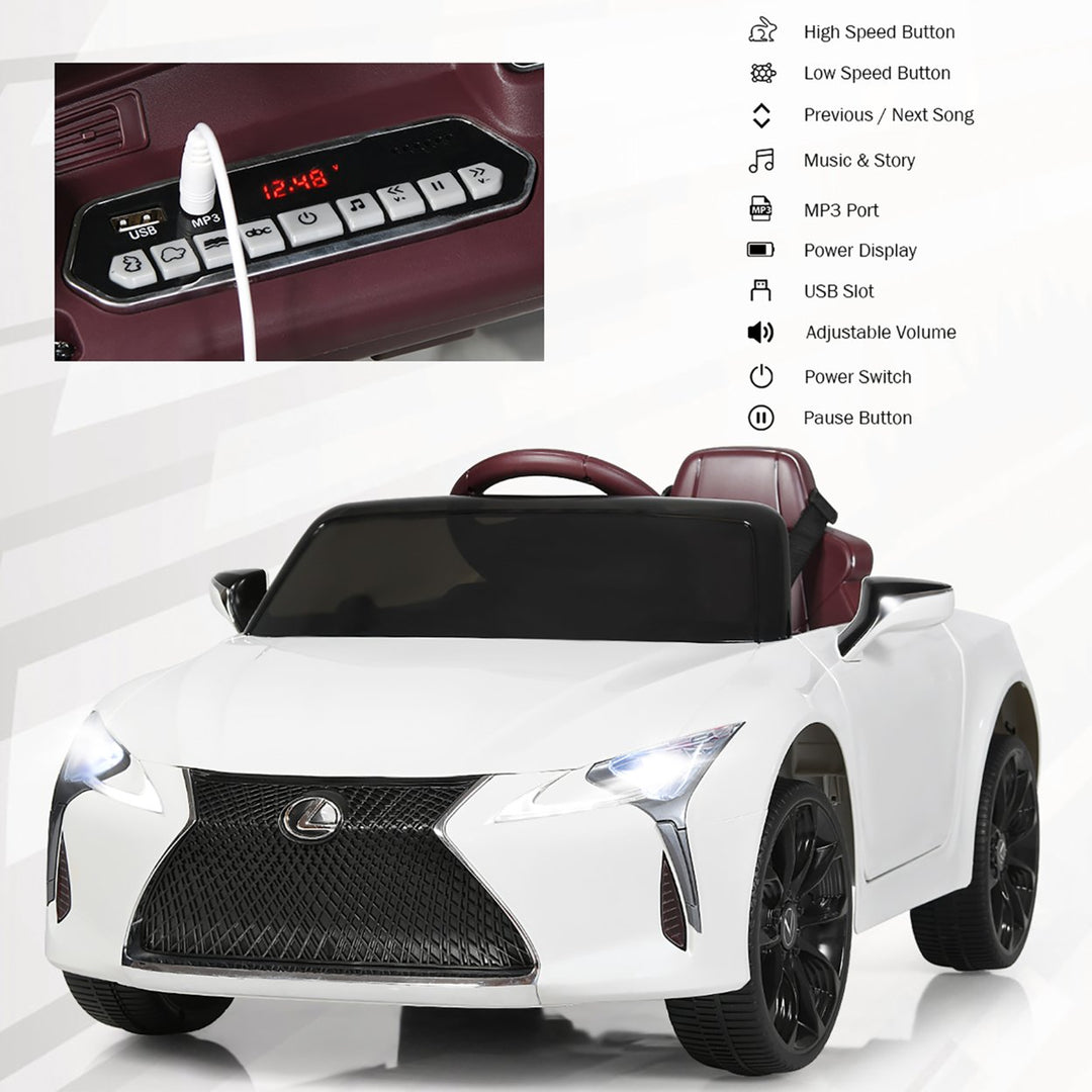 Costway 12V Kids Ride on Car Lexus LC500 Licensed Remote Control Electric Vehicle Image 8