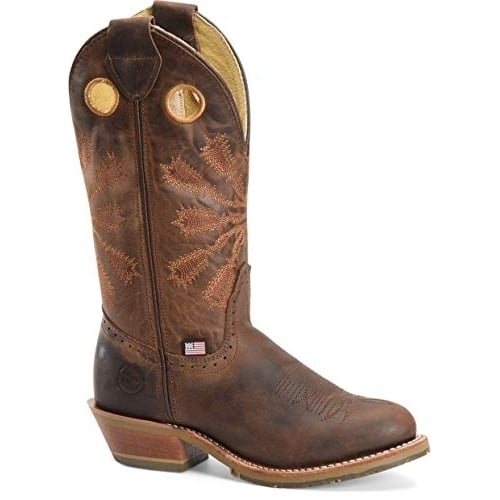 Double-H Boots Womens 12 Inch R Toe Work Western Light Brown Tera Moka Image 1