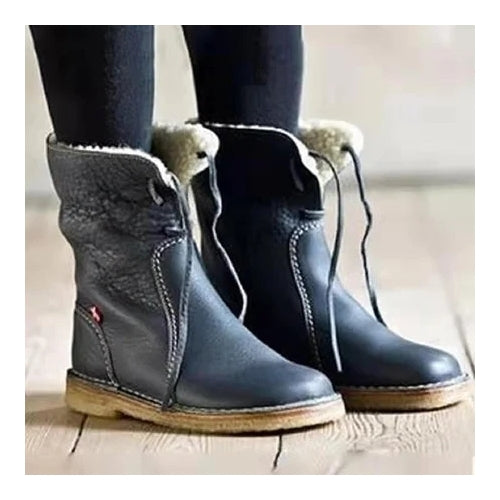 Cozy Tie-Up Winter Boots Multiple Colors Image 1