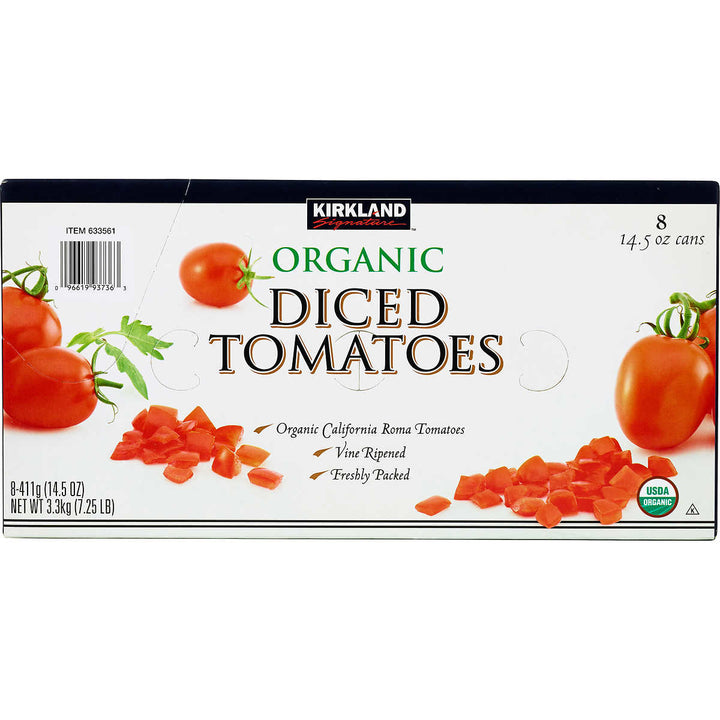 Kirkland Signature Organic Diced Tomatoes 14.5 Ounce (Pack of 8) Image 1