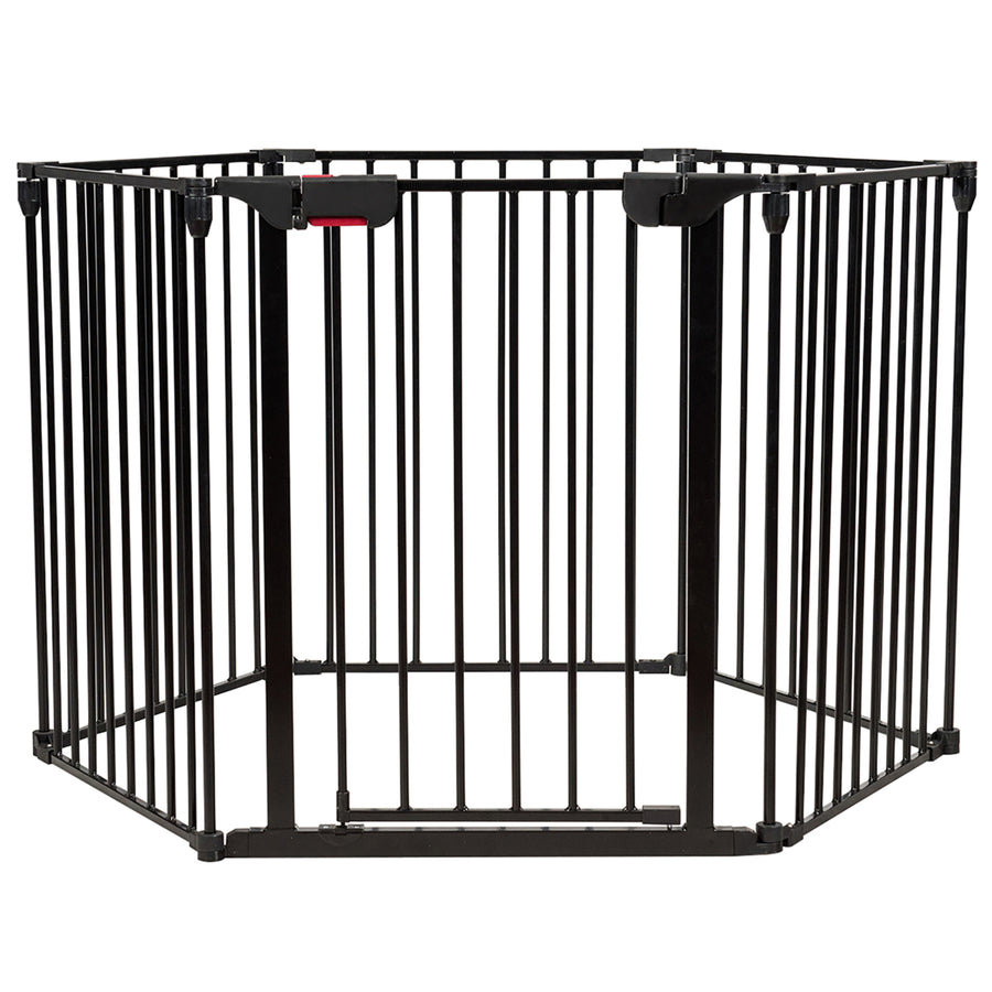 Costway 6 Panel Baby Safe Metal Gate Play Yard Barrier Pet Fence Adjustable Image 1