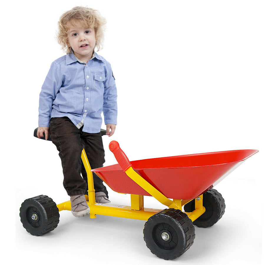 8'' Heavy Duty Kids Ride-on Sand Dumper Front Tipping w 4 Wheels Sand Toy Gift Image 1