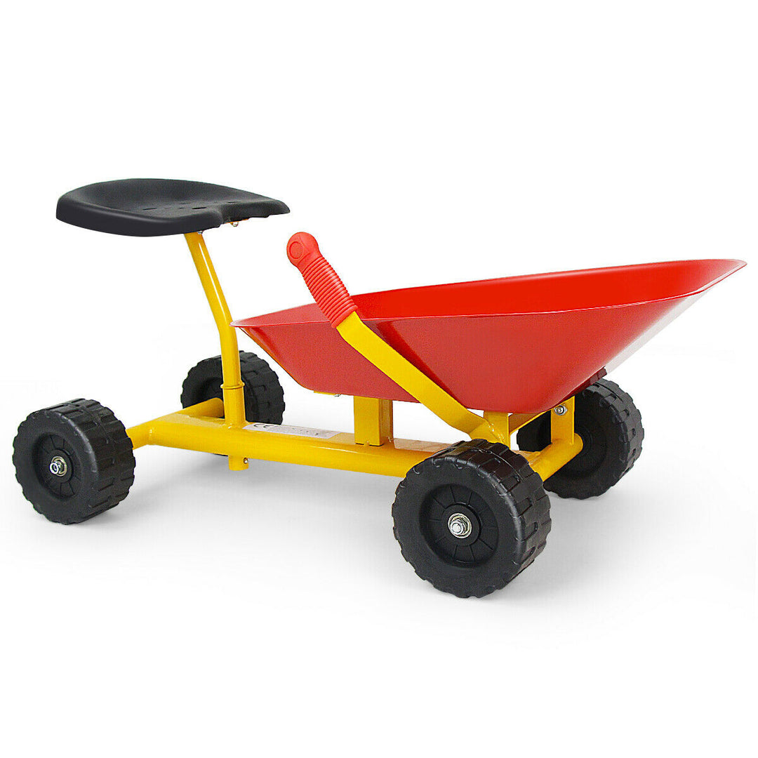 8'' Heavy Duty Kids Ride-on Sand Dumper Front Tipping w 4 Wheels Sand Toy Gift Image 3
