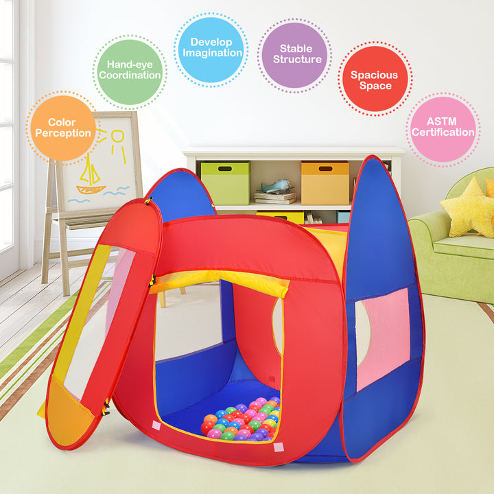 Portable Kid Baby Play House Indoor Outdoor Toy Tent Game Playhut With 100 Balls Image 9