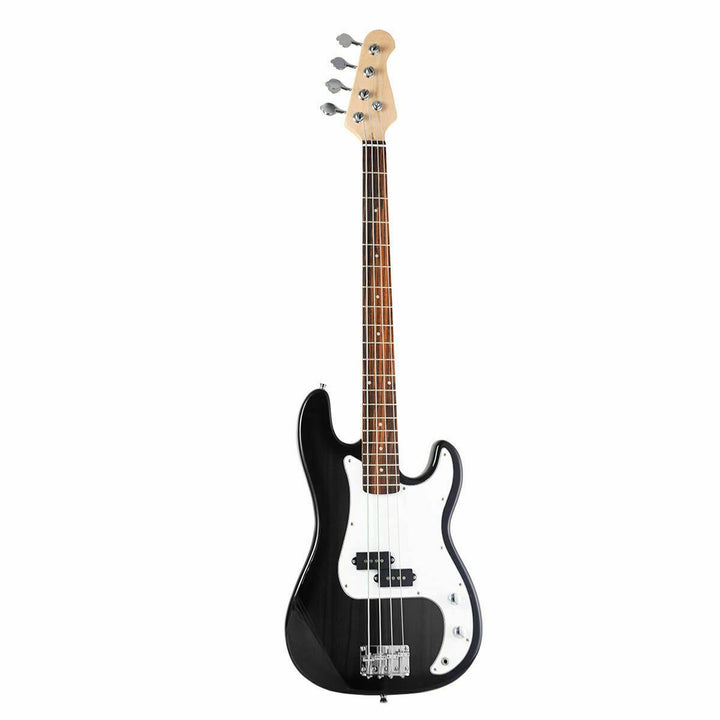 Black Full Size 4 String Electric Bass Guitar with Strap Guitar Bag Amp Cord Image 1