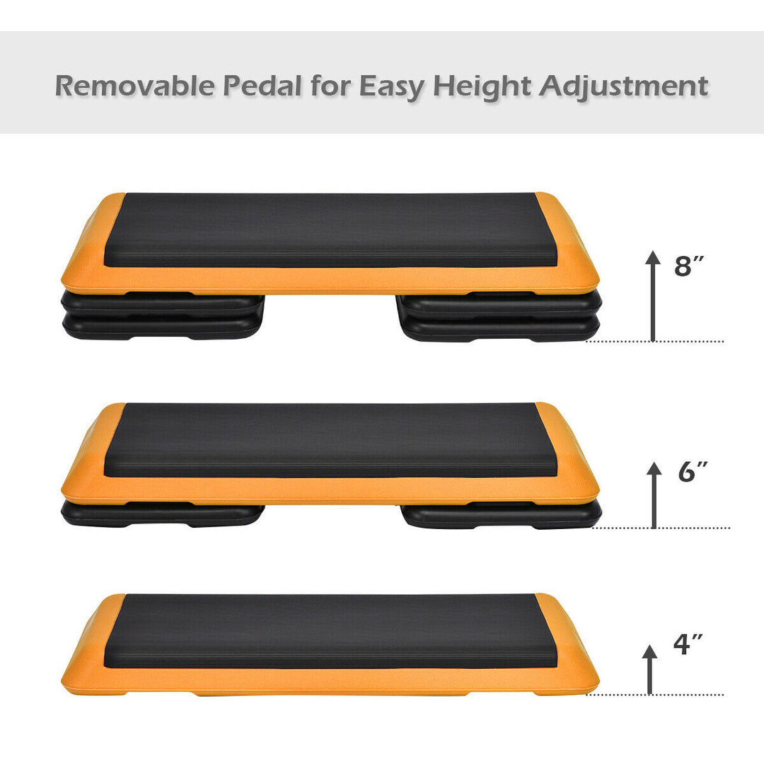 Goplus 43 Step Platform Adjustable Fitness Aerobic Stepper 4" - 6" - 8" Non-Stick Surface W/Risers Image 10