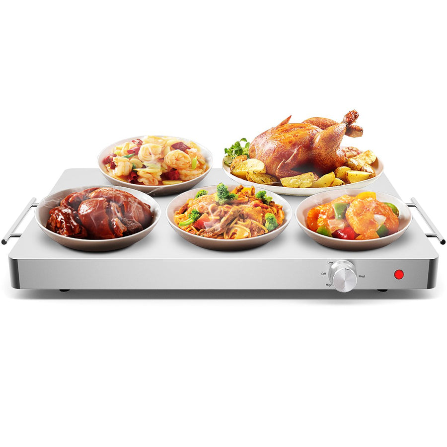 Electric Warming Tray Food Dish Warmer Stainless Steel Hot Plate Buffet Tabletop Image 1