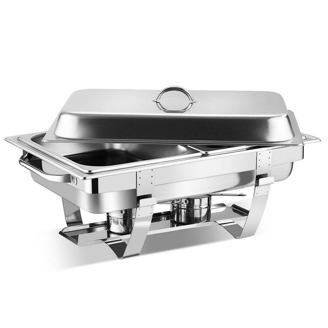2 Packs Full Size Chafing Dish 9 Quart Stainless Steel Rectangular Chafer Buffet Image 10