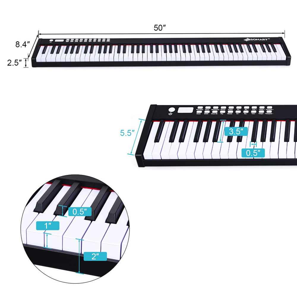 88 Key BX- Digital Piano MIDI Keyboard Image 2
