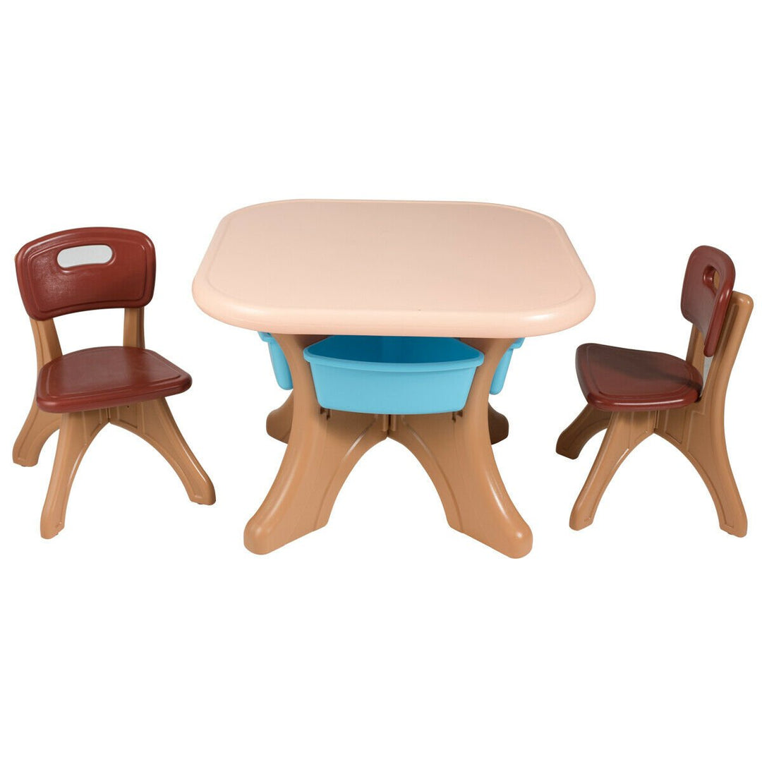 Children Kids Activity Table Chair Set Play Set Furniture W/Storage Image 1