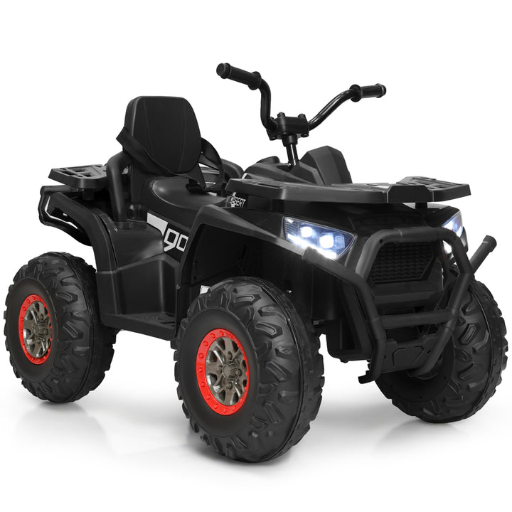 12V Electric Kids Ride On Car ATV 4-Wheeler Quad w/ LED Light Black/Red/White Image 4