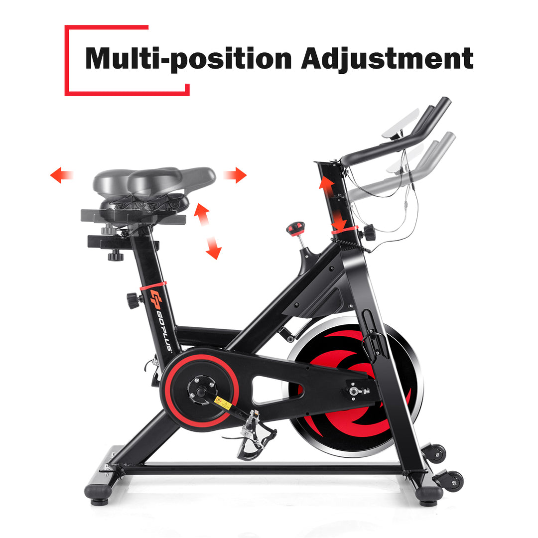 Stationary Exercise Magnetic Cycling Bike 30Lbs Flywheel Home Gym Cardio Workout Image 10