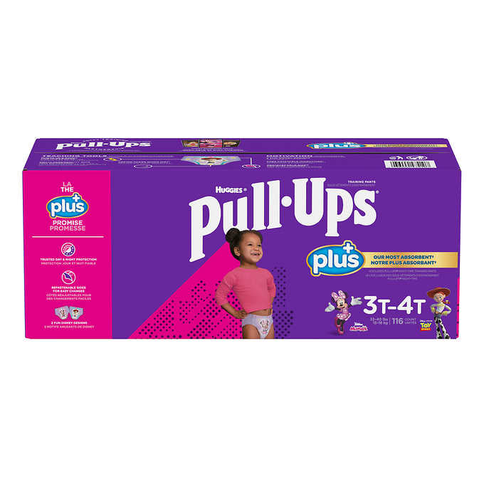 Huggies Pull-Ups Plus Training Pants For Girls 3T-4T (116 Count) Image 1