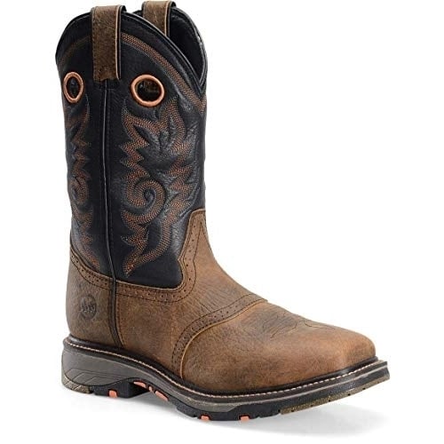 Double-H Boots Isaac Mens 12 Workflex Wide Square Composite Toe Roper Dark Beige DH5130 Image 1