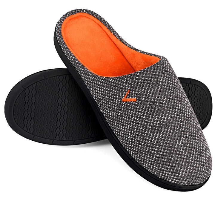 VONMAY Mens Slip On Slippers Memory Foam Non-Slip Two-Tone Indoor Outdoor Image 1