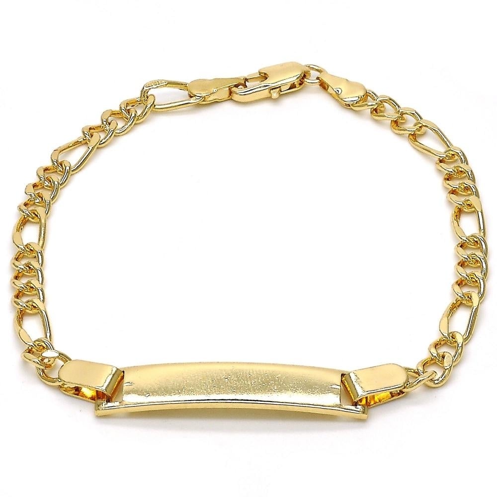 14k Gold filled Figaro ID Bracelet 8 Image 1