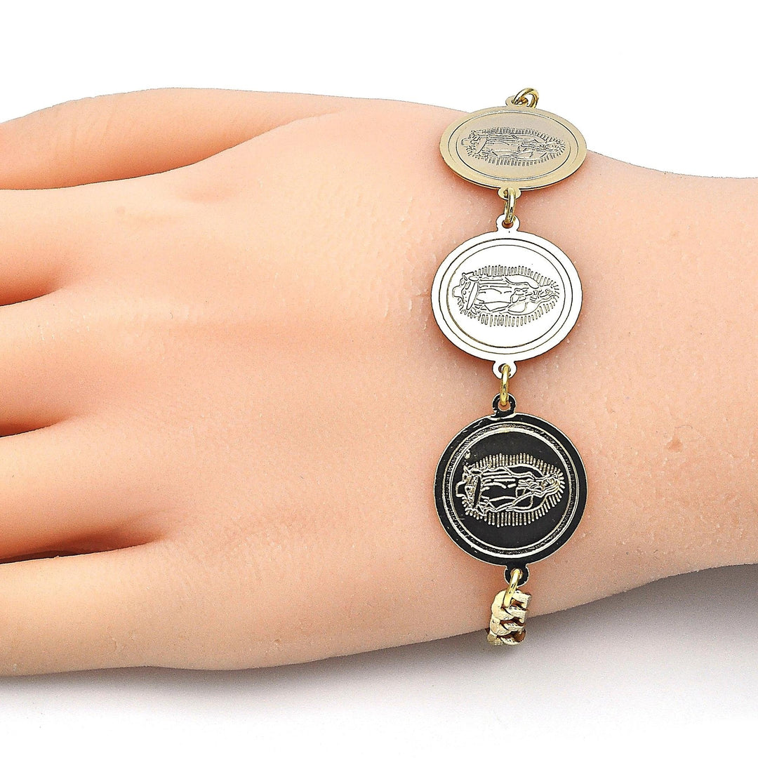 14k Gold Filled High Polish Finsh Cuban Curb Coin Bracelet 8 Elephant or Guadalupe Image 4