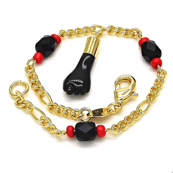 Unisex 18K Gold Azabache Black Hand Figa Kabbalah Baby Kid Women Men 7.5 Inches Image 2