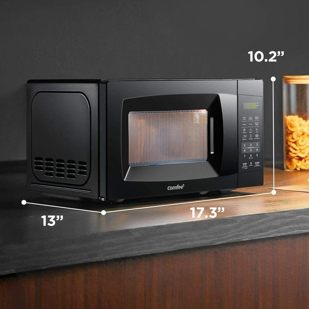 COMFEE Countertop Microwave Oven with Sound On/Off ECO Mode and Easy One-Touch Buttons 0.7cu.ft 700W Black Image 1