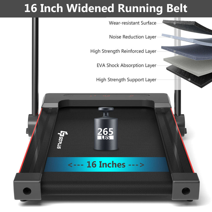 2.25HP 3-in-1 Folding Treadmill W/Table Speaker Remote Control Home Office Black Image 7