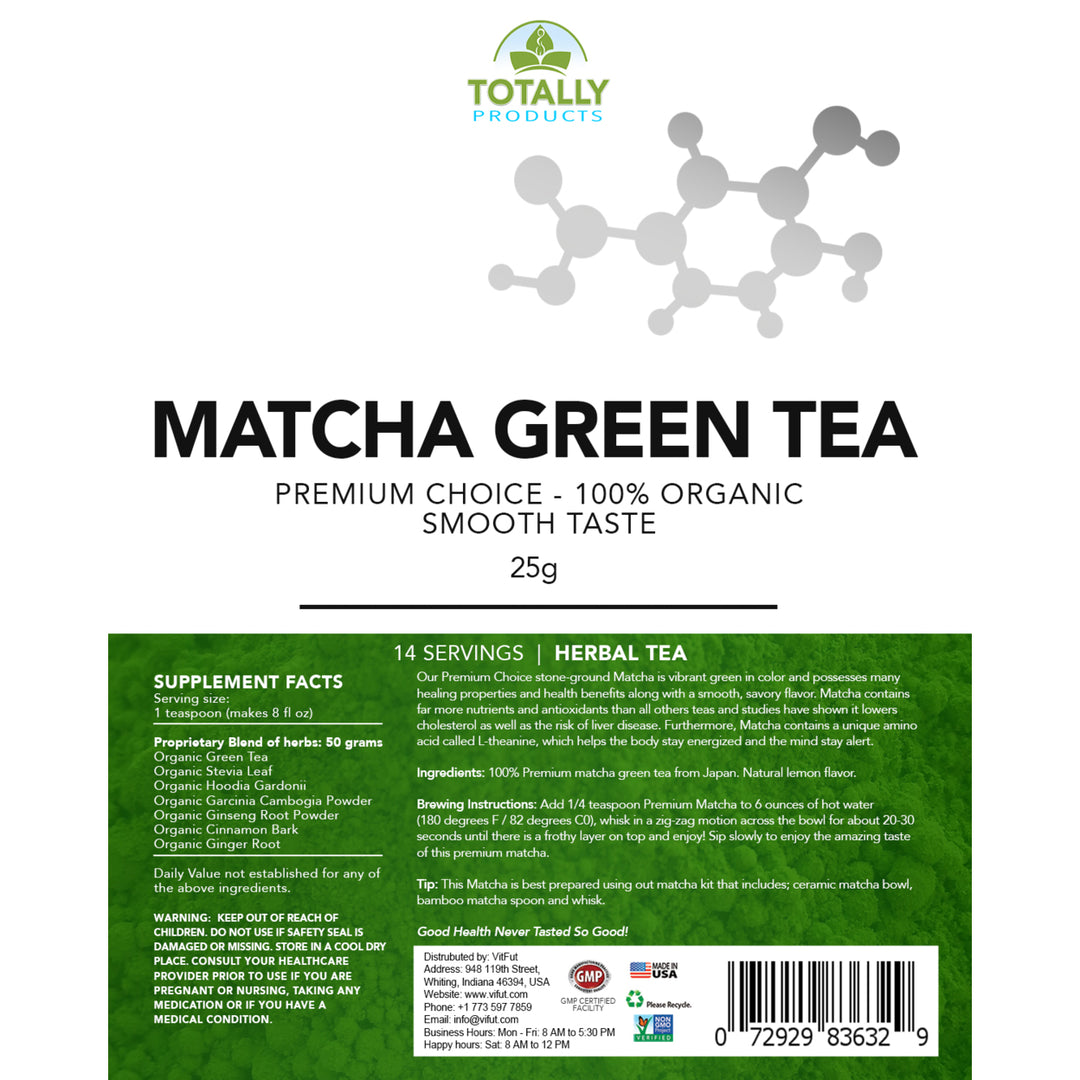 Totally Products Organic Tasty Matcha Japanese Green Tea Powder Image 3