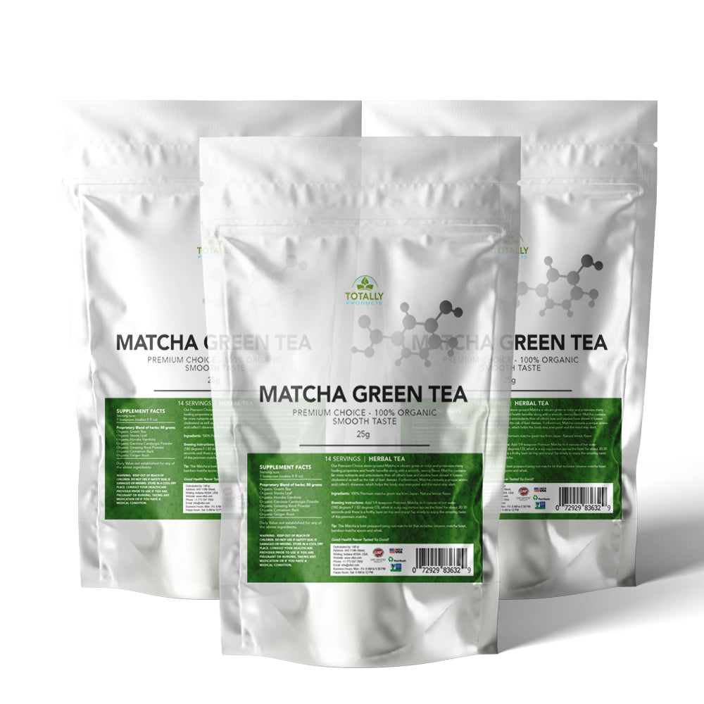 Totally Products Organic Matcha Green Tea Powder 3 Pack High Antioxidants Image 1