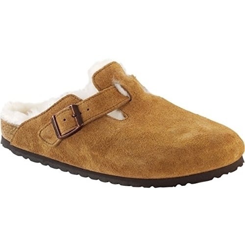 BIRKENSTOCK Boston Shearling Clog Mink Suede Natural Shearling 1001140 Womens Image 4