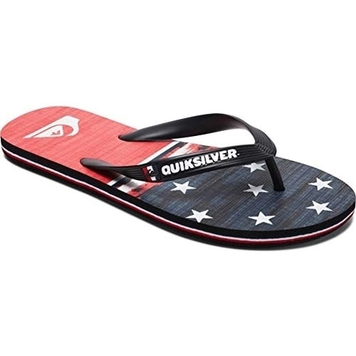 Quiksilver Mens Molokai Freedom Flip Flop Sandals Black/Blue/Red - AQYL101029-XKBR BLACK/BLUE/RED Image 1