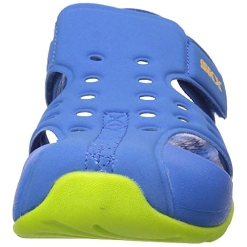 Skechers Unisex-Child Side Wave Sneaker BLUE/LIME Image 3