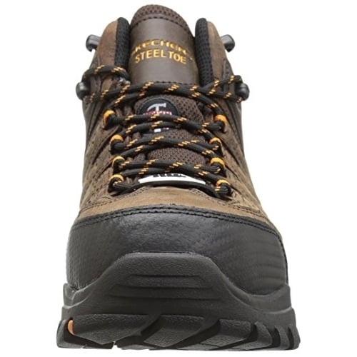 SKECHERS WORK Mens Delleker - Lakehead Steel Toe Work Boot Brown/Orange - 77126-BROR BROWN/ORANGE Image 1