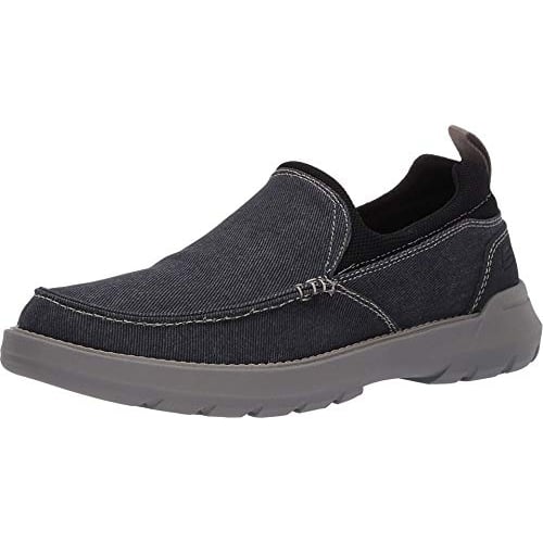 Skechers Mens Doveno-Hangout Slip on Canvas Loafer Navy Image 1