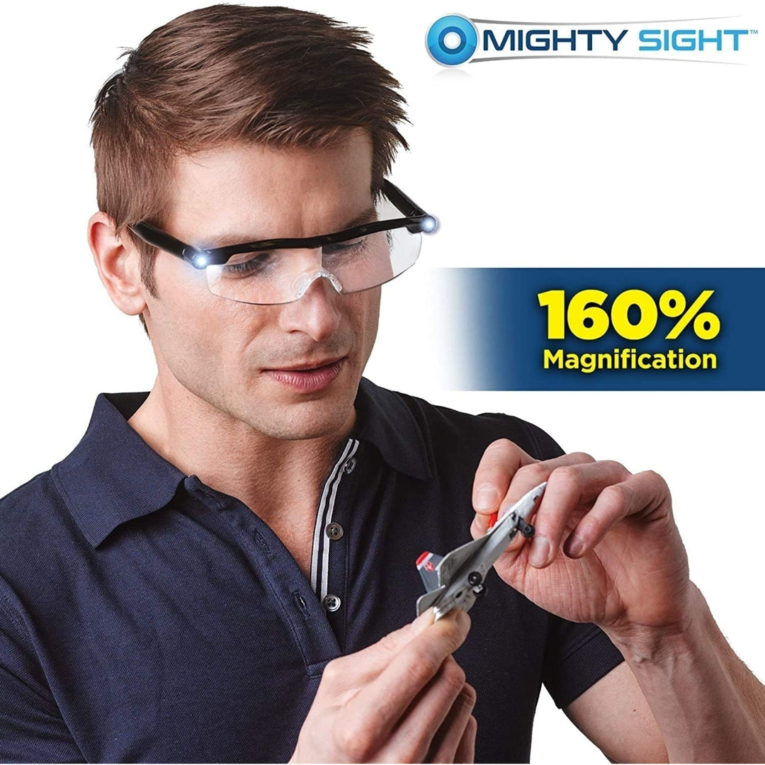 Mighty Sight Magnifying Glasses with LED Light and Travel Case Image 1