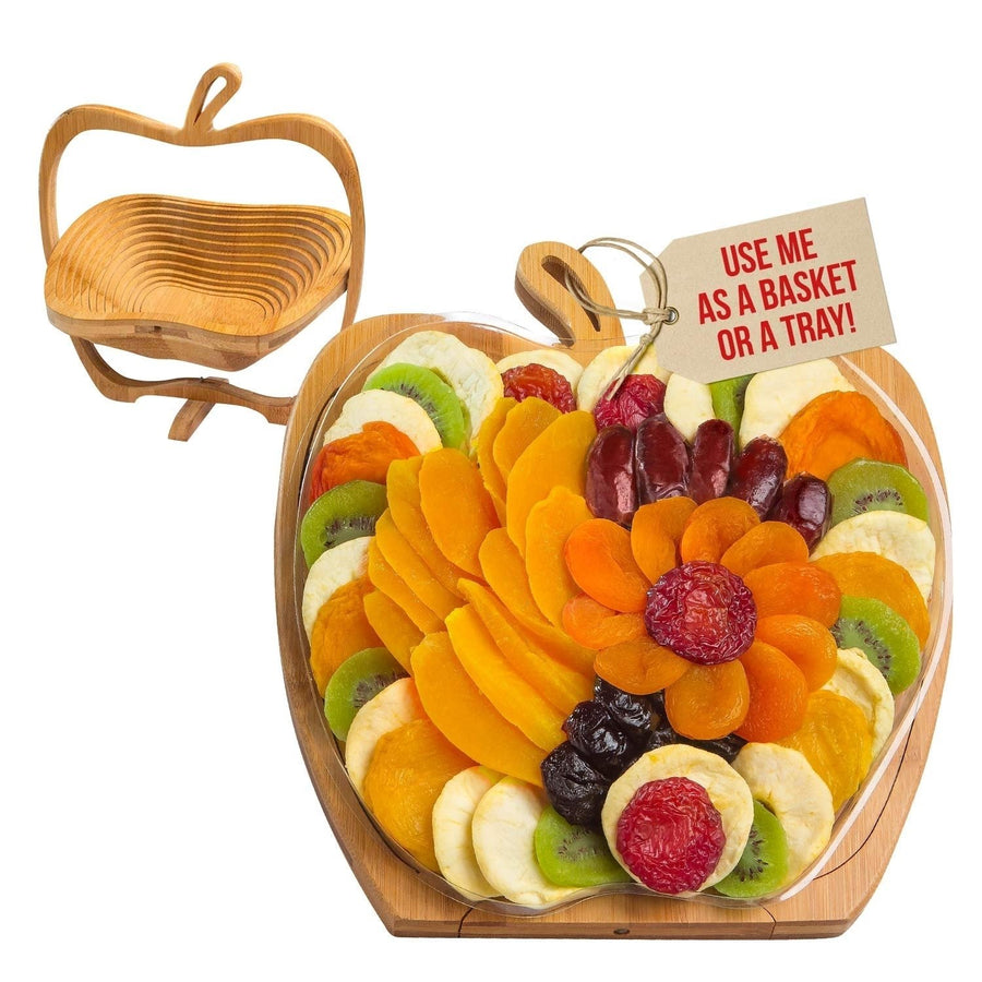 Dried Fruit Gift Basket Tray Turns into Basket Healthy Gourmet Snack Box Holiday Food Tray Image 1