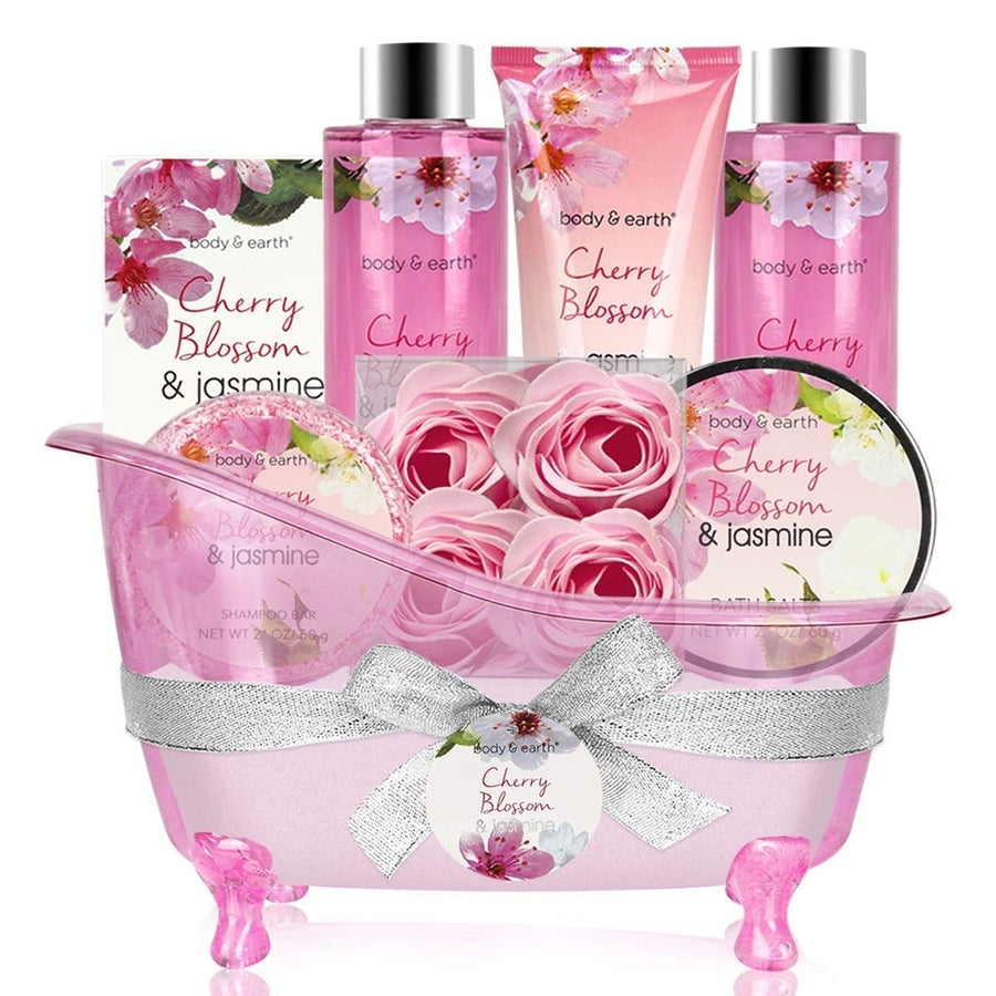 8 Pc Gift Basket w/ Cherry Blossom and Jasmine Image 1