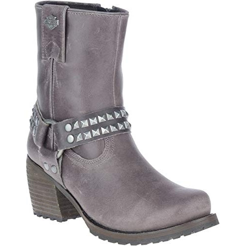 HARLEY-DAVIDSON FOOTWEAR Womens Tamori Harness Motorcycle Boot  Grey Image 2